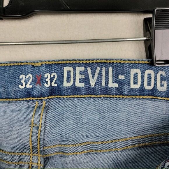 Devil Dog Jeans Mens Size 32x32 Blue Taper Sanforized Stretch Light Wash DD1001 - Picture 10 of 16